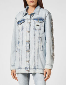 Philipp Plein Denim Jack Lichtblauw - M