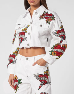 Philipp Plein Denim Jack Love Wit