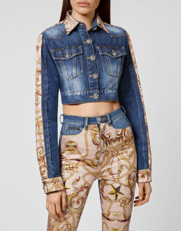 Philipp Plein Denim Jack New Baroque Blauw - S