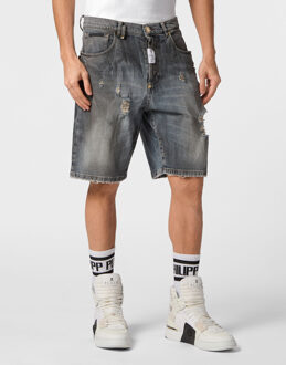 Philipp Plein Denim Korte Broek Blauw - 30 (Taille)