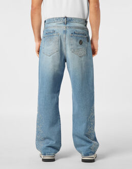 Philipp Plein Denim Korte Broek Blauw - 32 (Taille)