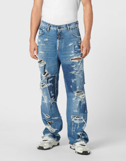 Philipp Plein Denim Korte Broek Blauw - 33 (Taille)