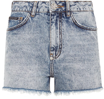 Philipp Plein Denim Korte Broek Love Blauw - 27 (Taille)