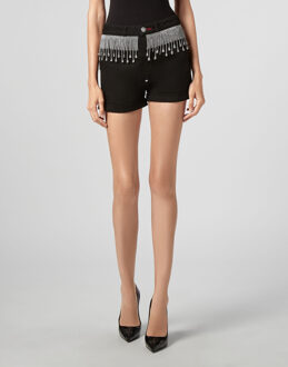 Philipp Plein Denim Korte Broek Zwart