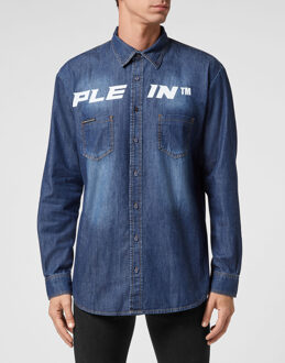 Philipp Plein Denim Shirt Blauw