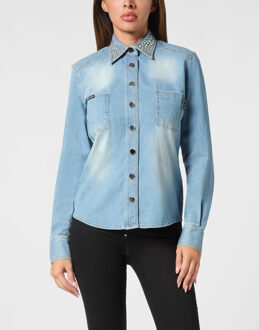 Philipp Plein Denim Shirt - maat Blauw