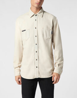 Philipp Plein Denim Shirt - maat L Crème