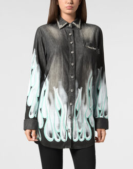 Philipp Plein Denim Shirt Racing Blauw - M
