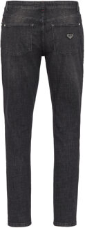 Philipp Plein Destroyed Slim Fit Jeans Donkergrijs