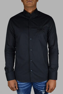 Philipp Plein Diamond Cut LS Skull-overhemd zwart - XS