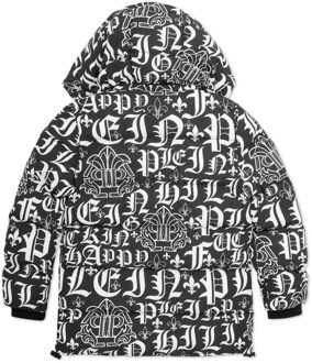 Philipp Plein Donsjack Gothic Plein - maat Zwart