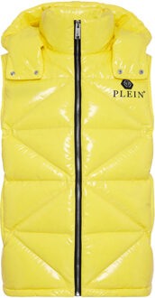 Philipp Plein Donsjack Hexagon - maat 2XL Geel