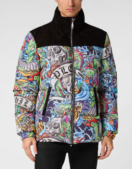 Philipp Plein Donsjack Tattoo Veelkleurig - S