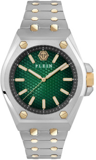 Philipp Plein Extreme Gent Groen Zilver Horloge Philipp Plein , Gray , Heren - ONE Size