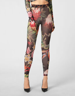 Philipp Plein Flare Broek Flowers Zwart/Veelkleurig - XS