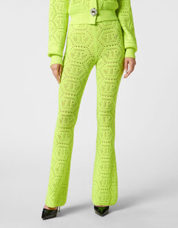 Philipp Plein Flare Broek Monogram Geel - XS