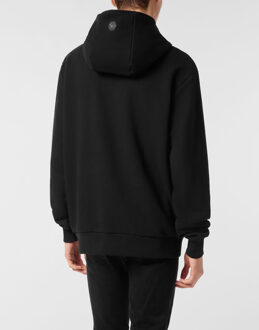 Philipp Plein Fleece Hoodie Sweatshirt Glass Skull Zwart - M