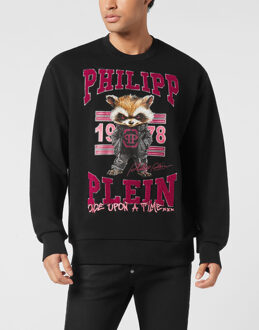 Philipp Plein Fleece Sweatshirt College Raccoon - maat S Zwart