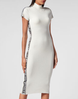 Philipp Plein Gebreide Jurk Crème - XL