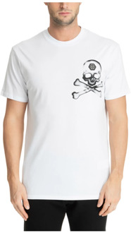 Philipp Plein Gestreept Logo T-shirt Philipp Plein , White , Heren - M,S