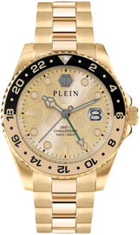 Philipp Plein Gmt-I Challenger Gouden Horloge Philipp Plein , Yellow , Heren - ONE Size