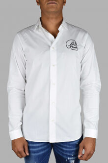 Philipp Plein Gold Cut LS Skull overhemd Wit - maat