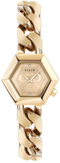Philipp Plein Hexagon Groumette Gouden Horloge Philipp Plein , Yellow , Dames - ONE Size