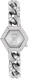 Philipp Plein Hexagon Groumette Zilveren Quartz Horloge Philipp Plein , Gray , Dames - ONE Size