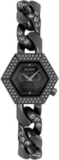 Philipp Plein Hexagon Groumette Zwarte Kristal Horloge Philipp Plein , Black , Dames - ONE Size