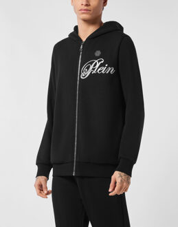 Philipp Plein Hoodie Sweatjack Skull - maat XL Zwart