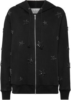 Philipp Plein Hoodie Sweatjack Stars - maat S Zwart