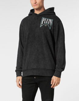 Philipp Plein Hoodie Sweatshirt Ls - maat M Zwart