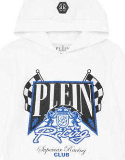 Philipp Plein Hoodie Sweatshirt Racing - maat 8J / 128cm Wit