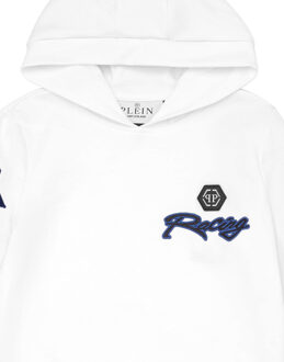 Philipp Plein Hoodie Sweatshirt Racing - maat Wit