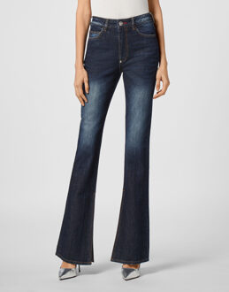 Philipp Plein Jeans Flare Fit Iconic Plein - maat Donkerblauw