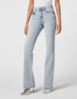 Philipp Plein Jeans Flare Fit Skull Blauw - 26 (Taille)