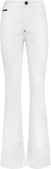Philipp Plein Jeans Flare Fit Skull Wit - 25 (Taille)