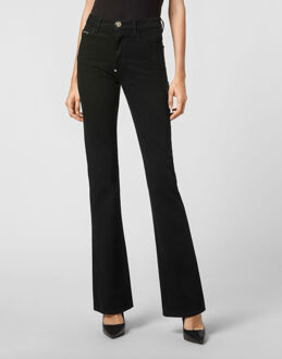 Philipp Plein Jeans Flare Fit Skull Zwart
