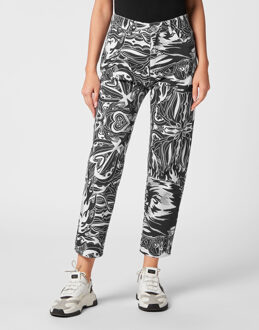 Philipp Plein Jeans Mom Pasvorm Circus Wit/Zwart