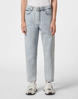 Philipp Plein Jeans Mom Pasvorm Paisley Blauw en Grijs Multi - 26 (Taille)