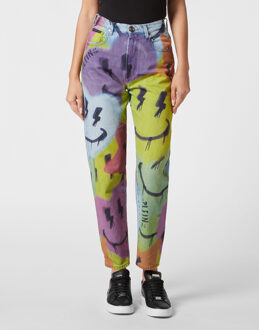 Philipp Plein Jeans Mom Pasvorm Smile Veelkleurig
