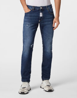 Philipp Plein Jeans Recht Model Blauw - 32 (Taille)