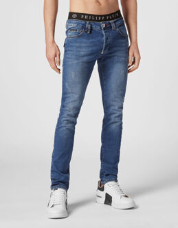 Philipp Plein Jeans Recht Model Blauw - 38 (Taille)
