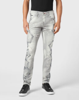 Philipp Plein Jeans Recht Model Grijs - 33 (Taille)