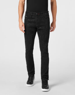 Philipp Plein Jeans Recht Model Monogram - maat Zwart