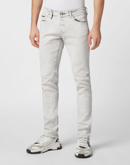 Philipp Plein Jeans Recht Model Skull&Bones Wit - 30 (Taille)