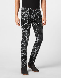 Philipp Plein Jeans Recht Model Skull&Bones Zwart