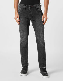 Philipp Plein Jeans Recht Model Skull Grijs - 31 (Taille)