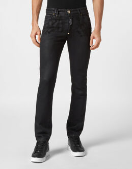 Philipp Plein Jeans Recht Model Zwart