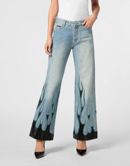 Philipp Plein Jeans Skater Fit Flame Grijs - 28 (Taille)